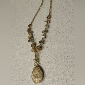 Lovely earthy tone stone and glass beaded necklace